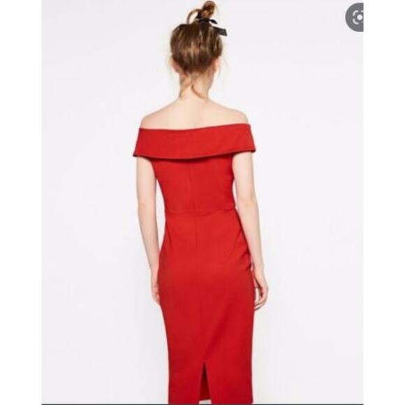 Zara Dress Womens Small Wiggle Bodycon Red Valentine's Day Sexy Jessica Rabbit - Picture 5 of 10